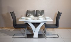 Комплект стол Спенсер белый и стулья Тиффани серый