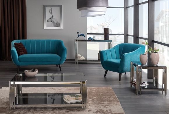 Журнальний стіл Fossil B 55х55 Димчастий / Срібний