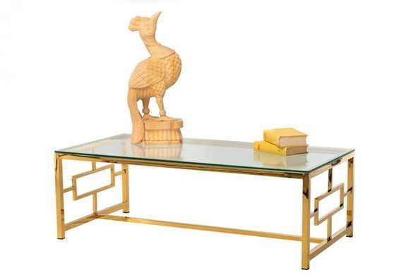 Журнальный стол CL-1 прозрачный+золото 60x120