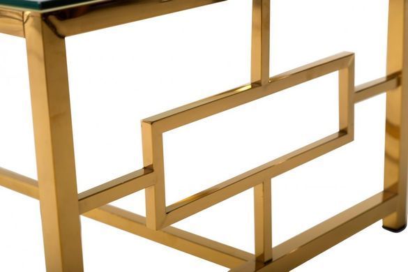 Журнальный стол CL-1 прозрачный+золото 60x120