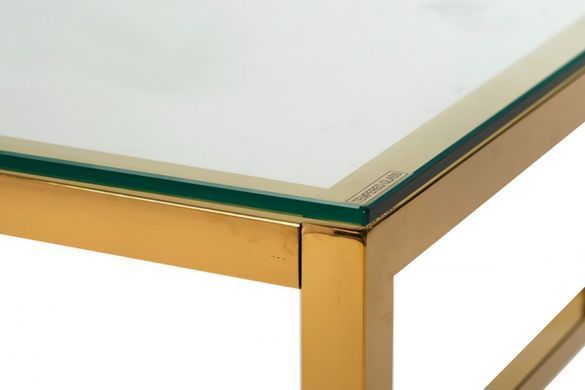 Журнальный стол CL-1 прозрачный+золото 60x120