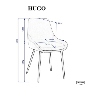 Стул HUGO черный каркас/светло-серый