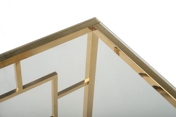 Кофейный стол CL-2 прозрачный + золото 55x55