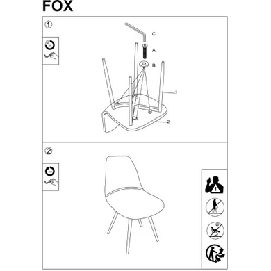 Стул Fox Velvet Серый / Черный